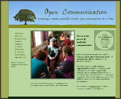 Screen shot of Open Communication website with link to site